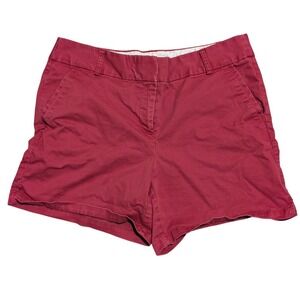 Ann Taylor LOFT Shorts Womens 10 Dark Red Maroon Chino Casual Preppy Classic